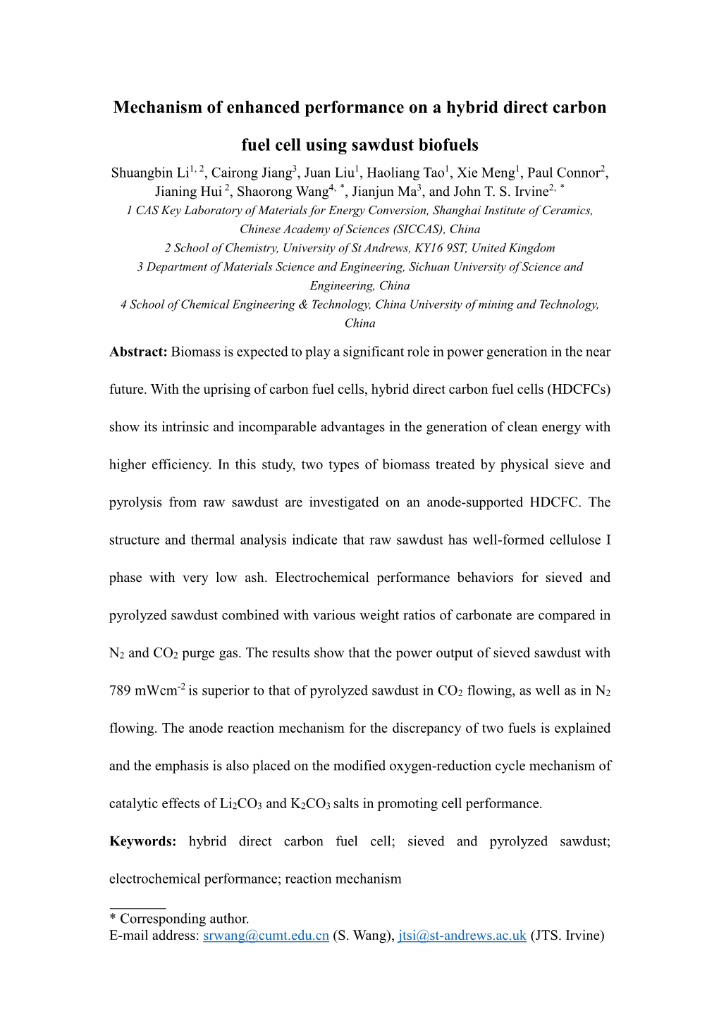 Mechanism of Enhanced Performance on a Hybrid Direct Carbon Fuel Cell