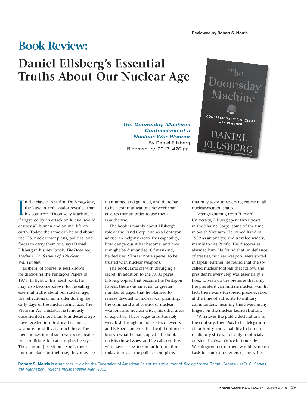 Daniel Ellsberg's Essential Truths About Our Nuclear