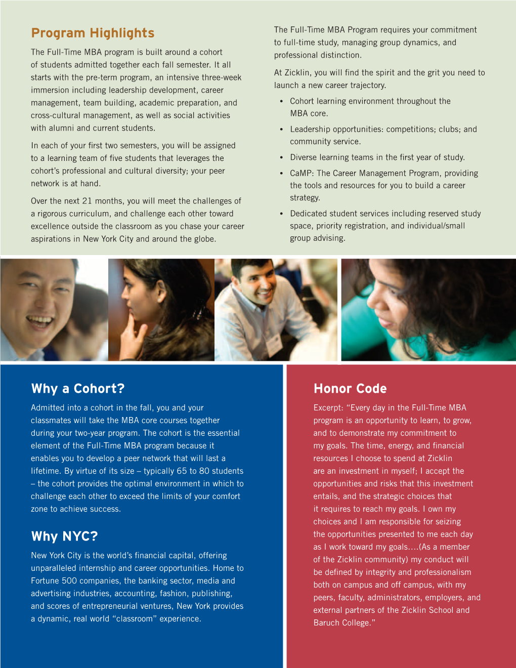 Why a Cohort? Why NYC? Honor Code Program Highlights