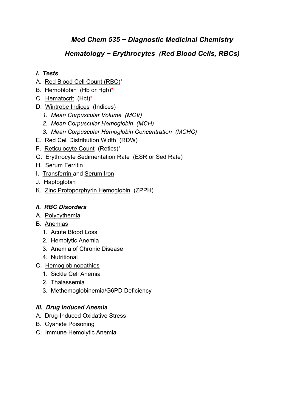 Erythrocytes (Red Blood Cells, Rbcs)