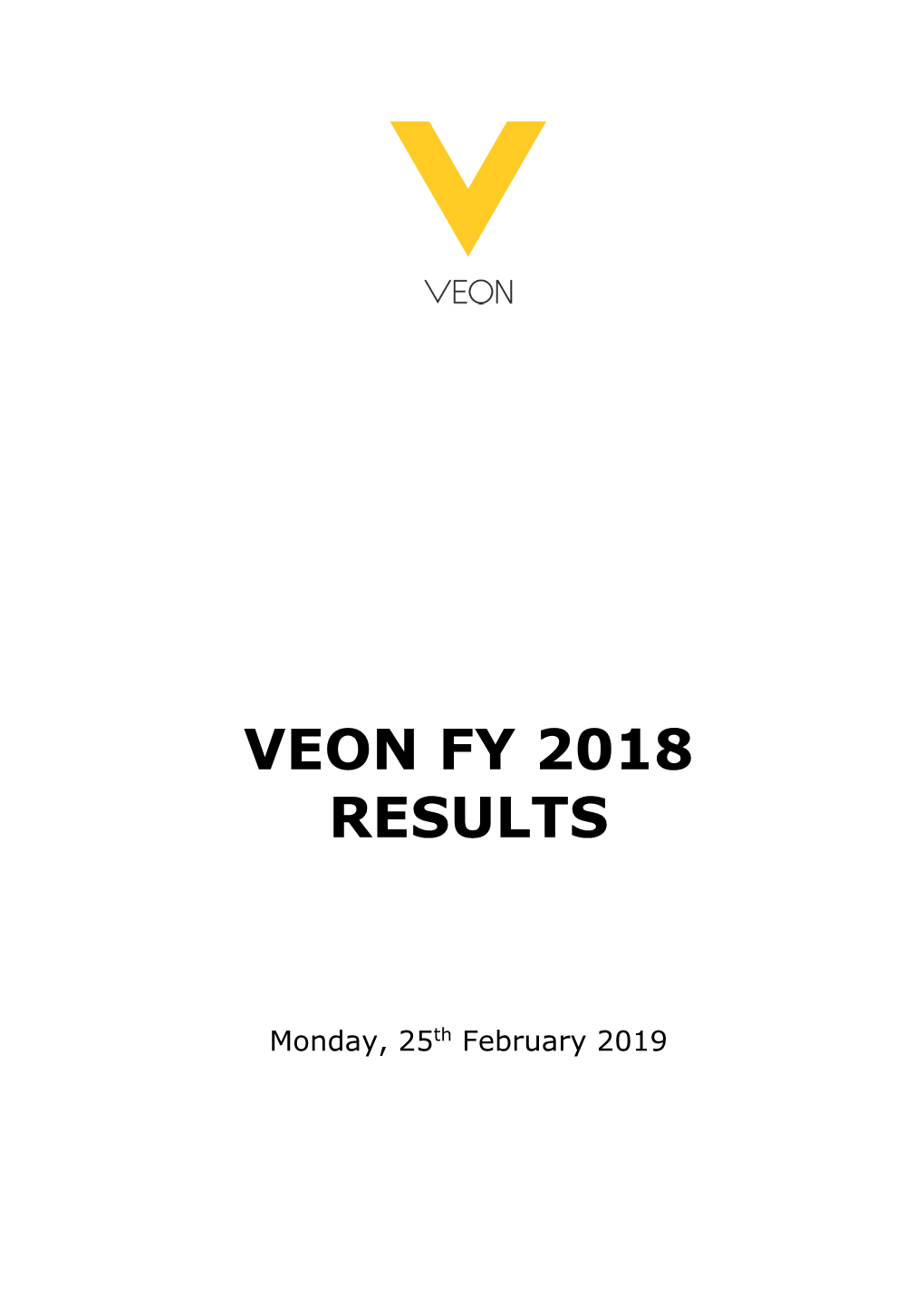 Veon Fy 2018 Results