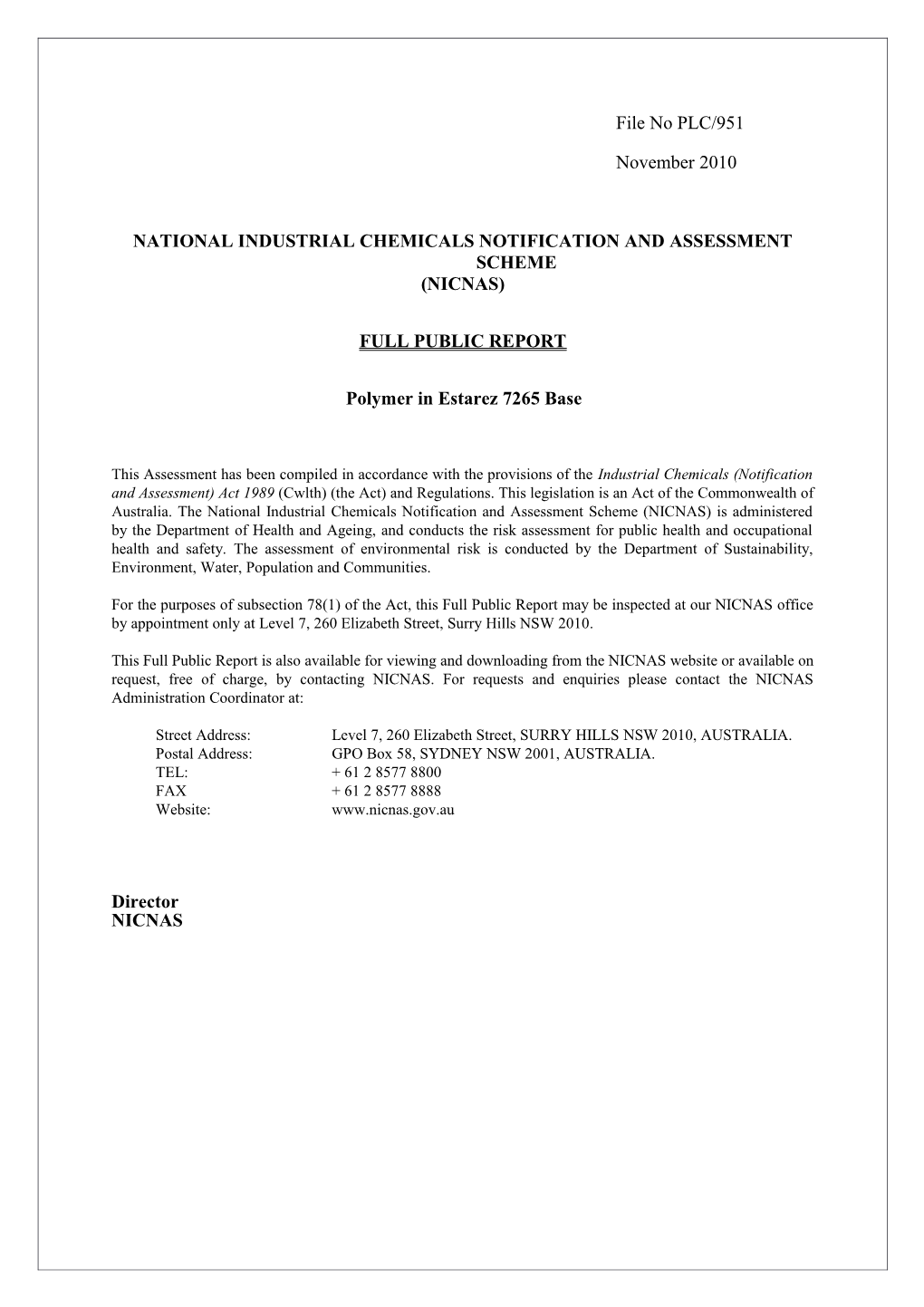 National Industrial Chemicals Notification and Assessment Scheme s12