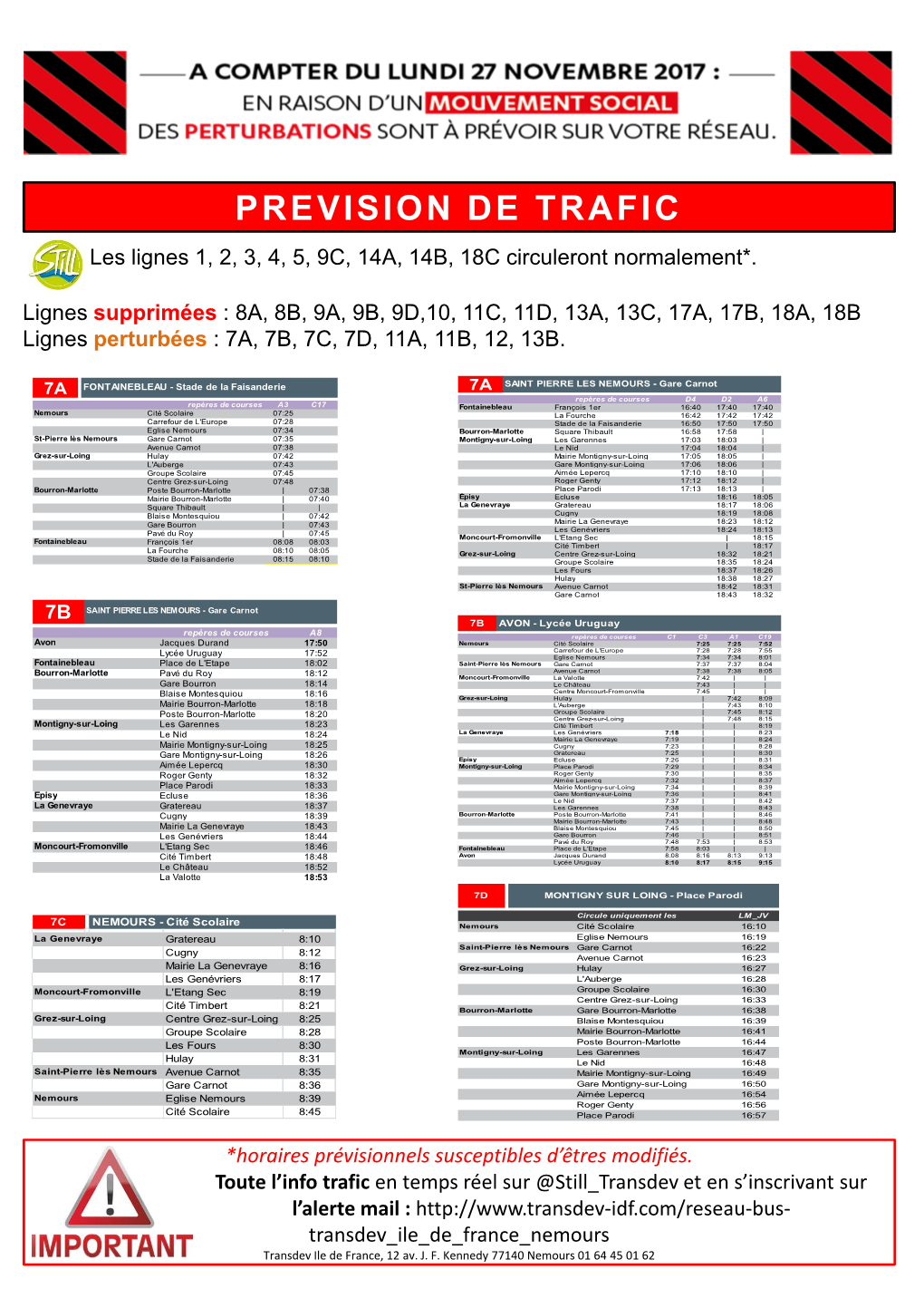 Fiche Horaire Distribuée