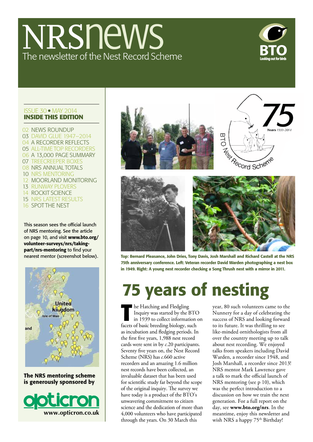 The Newsletter of the Nest Record Scheme