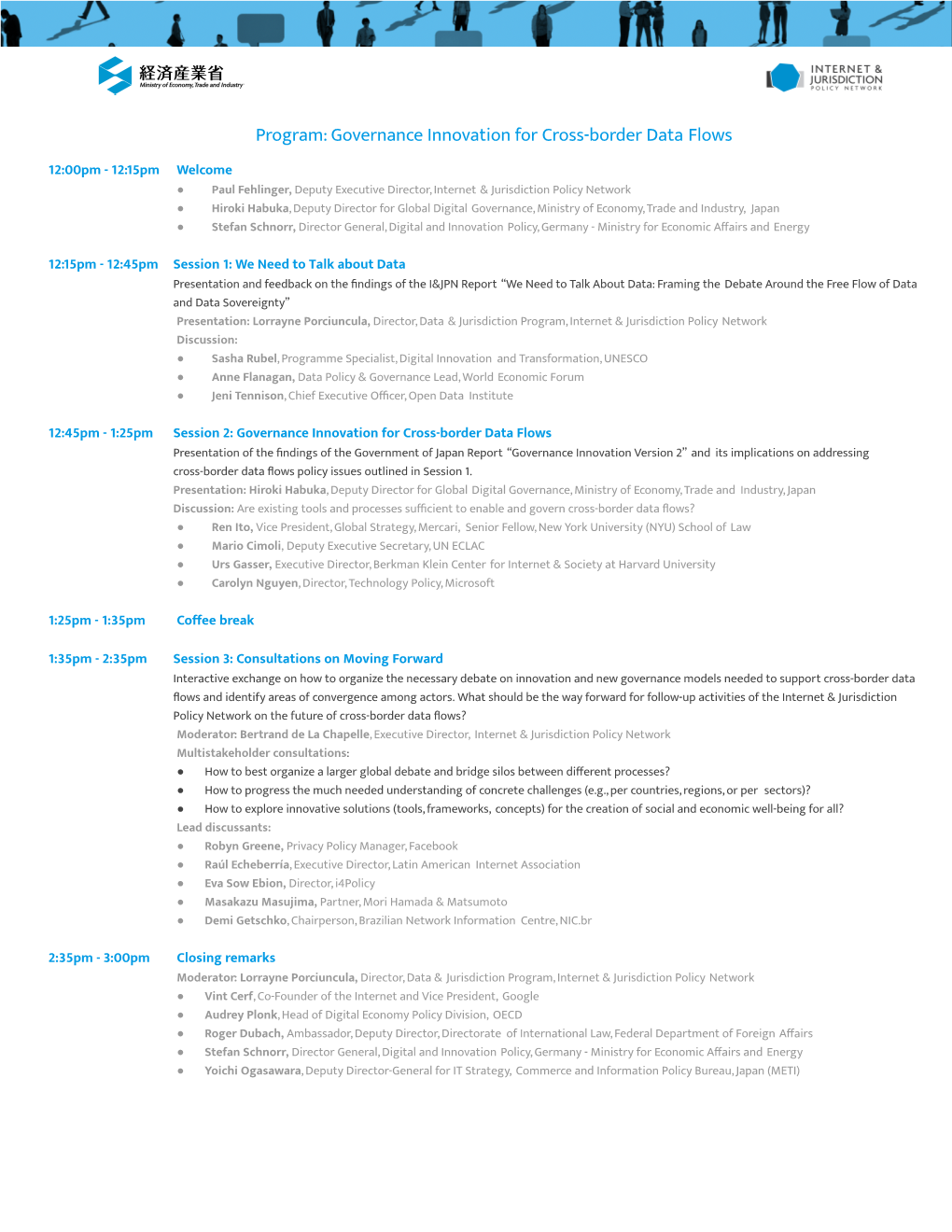 Agenda Governance Innovation for Cross-Border Data Flows