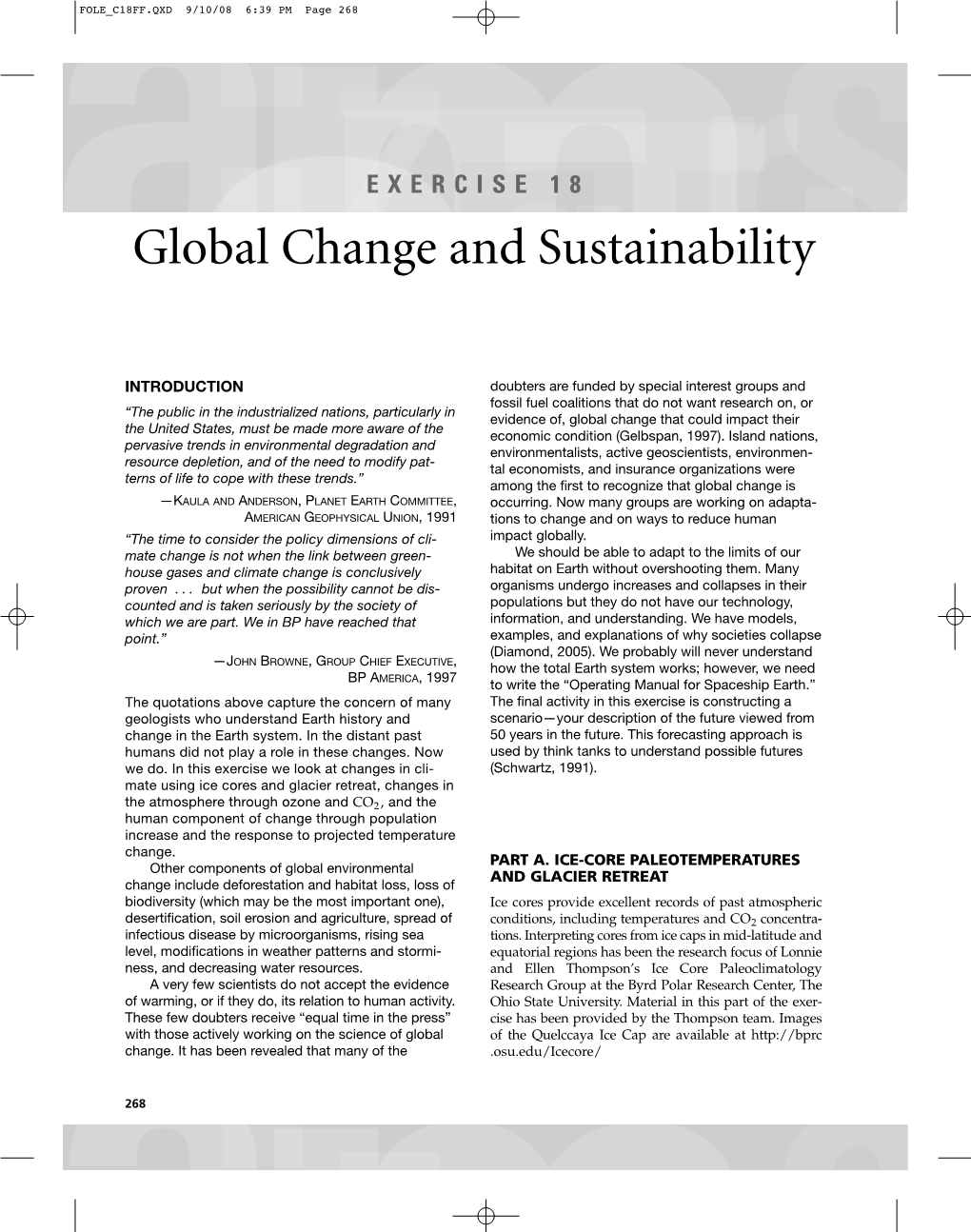 Global Change and Sustainability