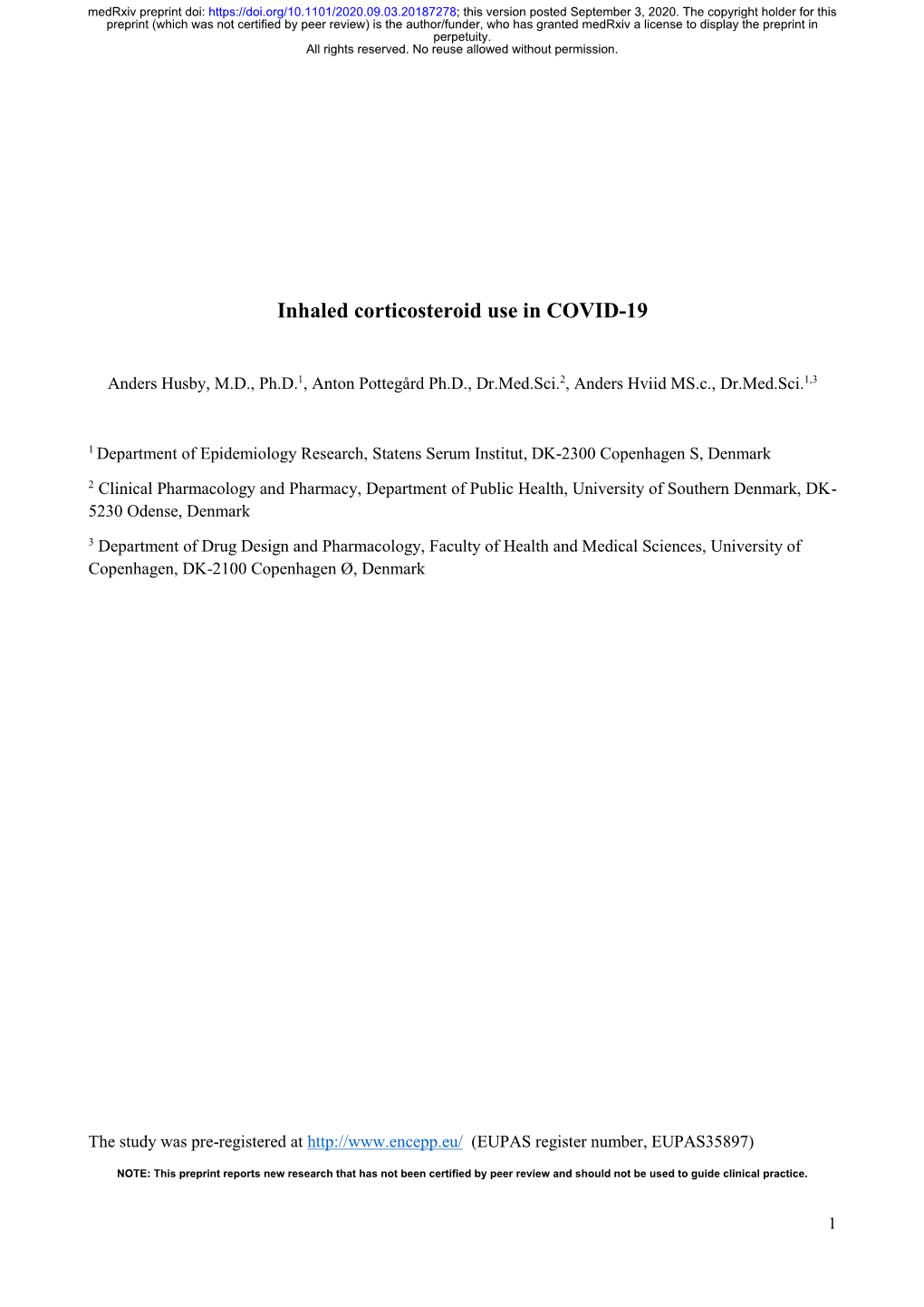 Inhaled Corticosteroid Use in COVID-19