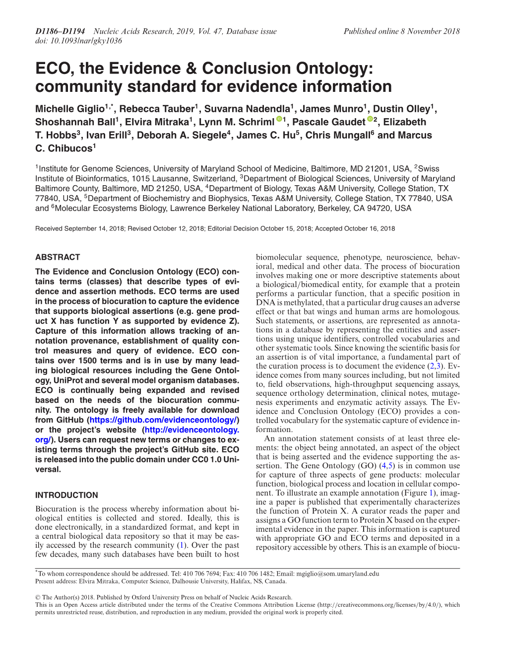 ECO, the Evidence & Conclusion Ontology