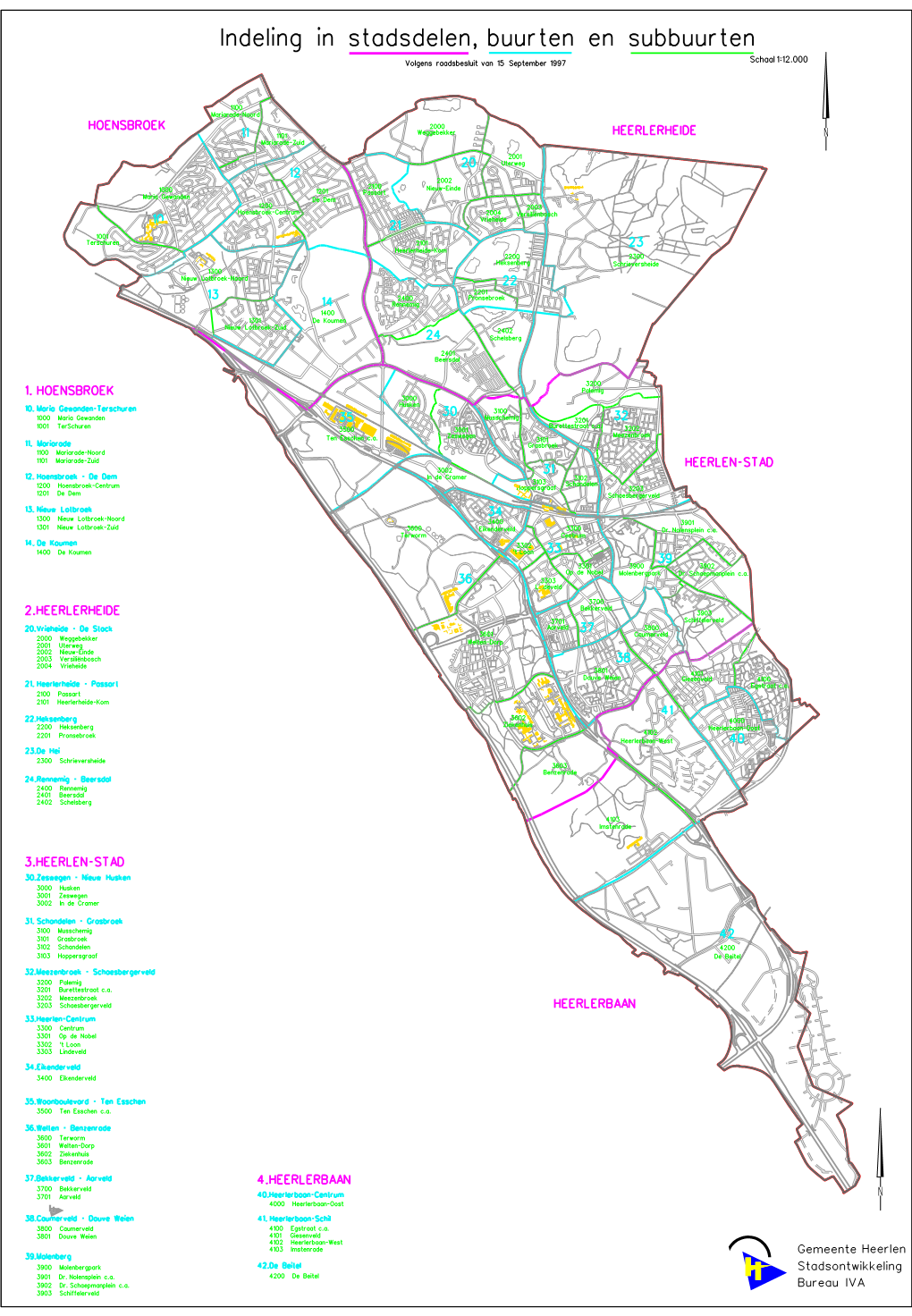 Indeling in Stadsdelen, Buurten En Subbuurten