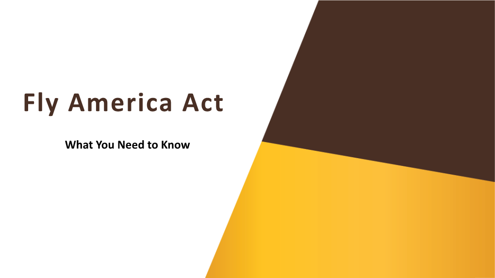 Fly America Act
