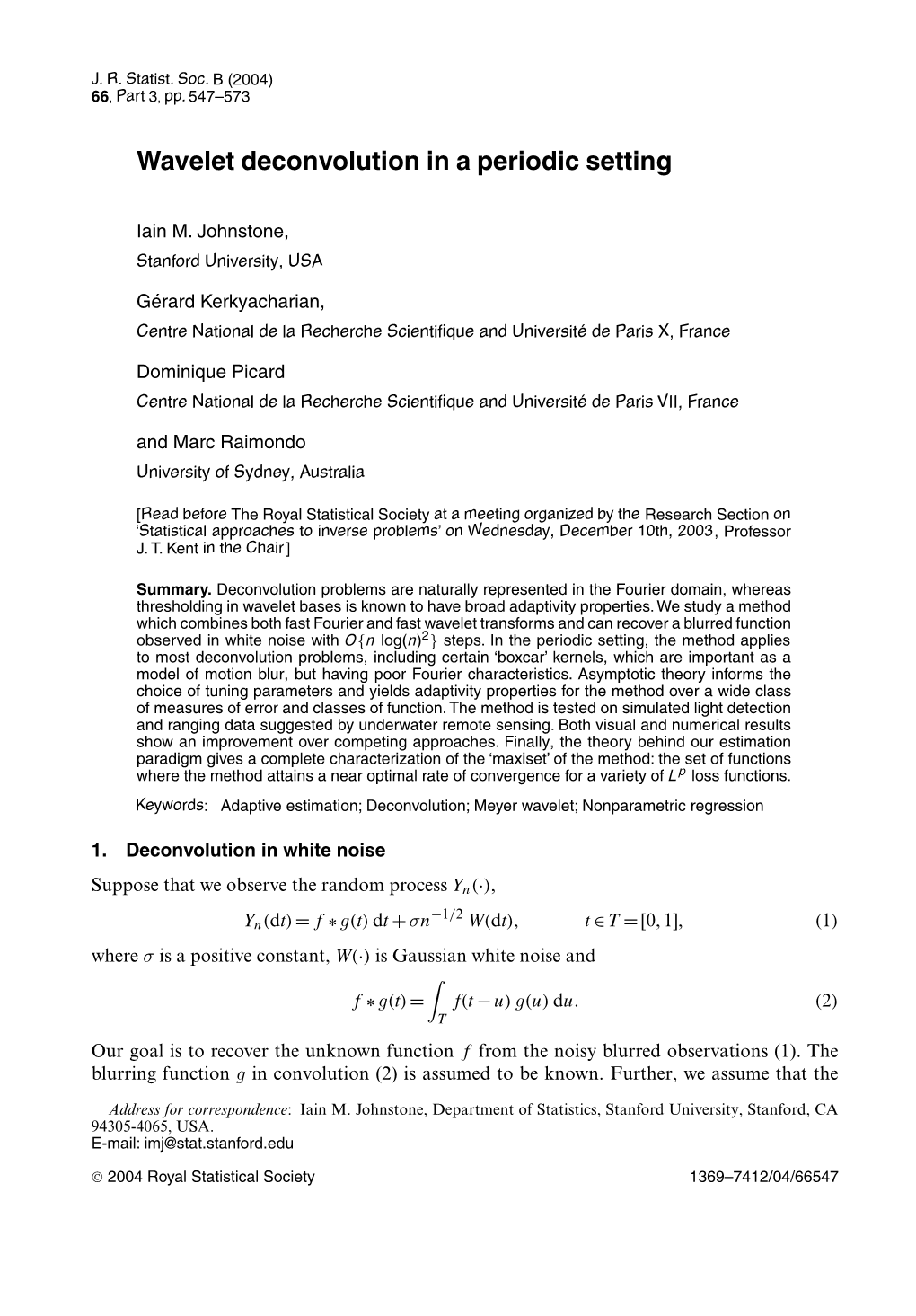 Wavelet Deconvolution in a Periodic Setting