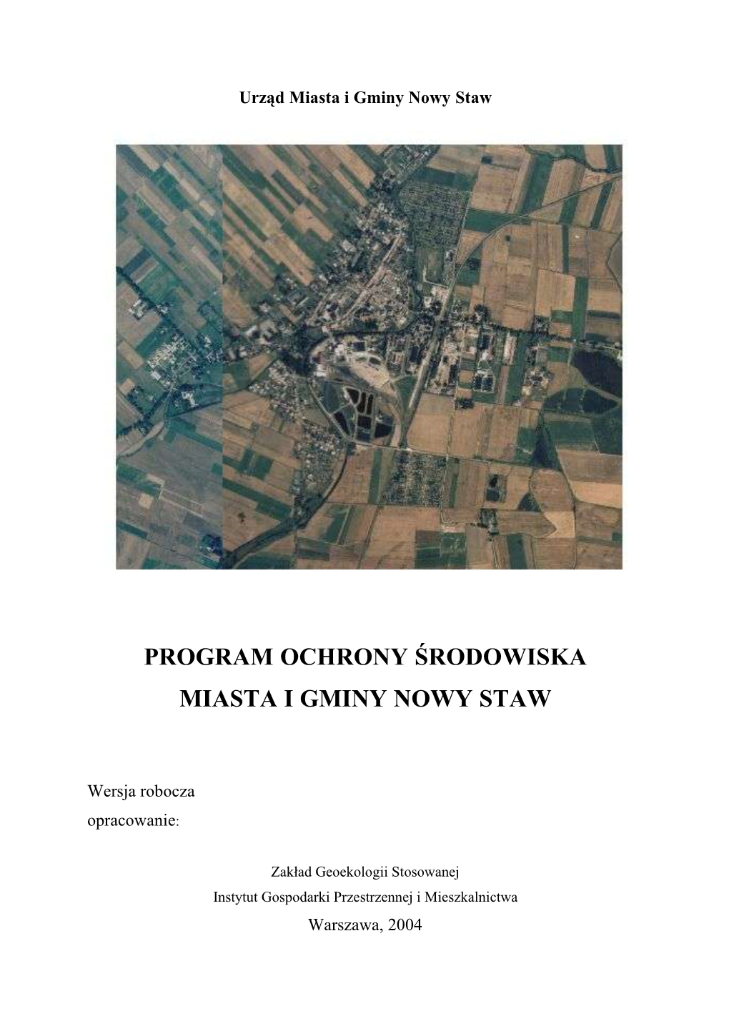 Program Ochrony Środowiska Miasta I Gminy Nowy Staw