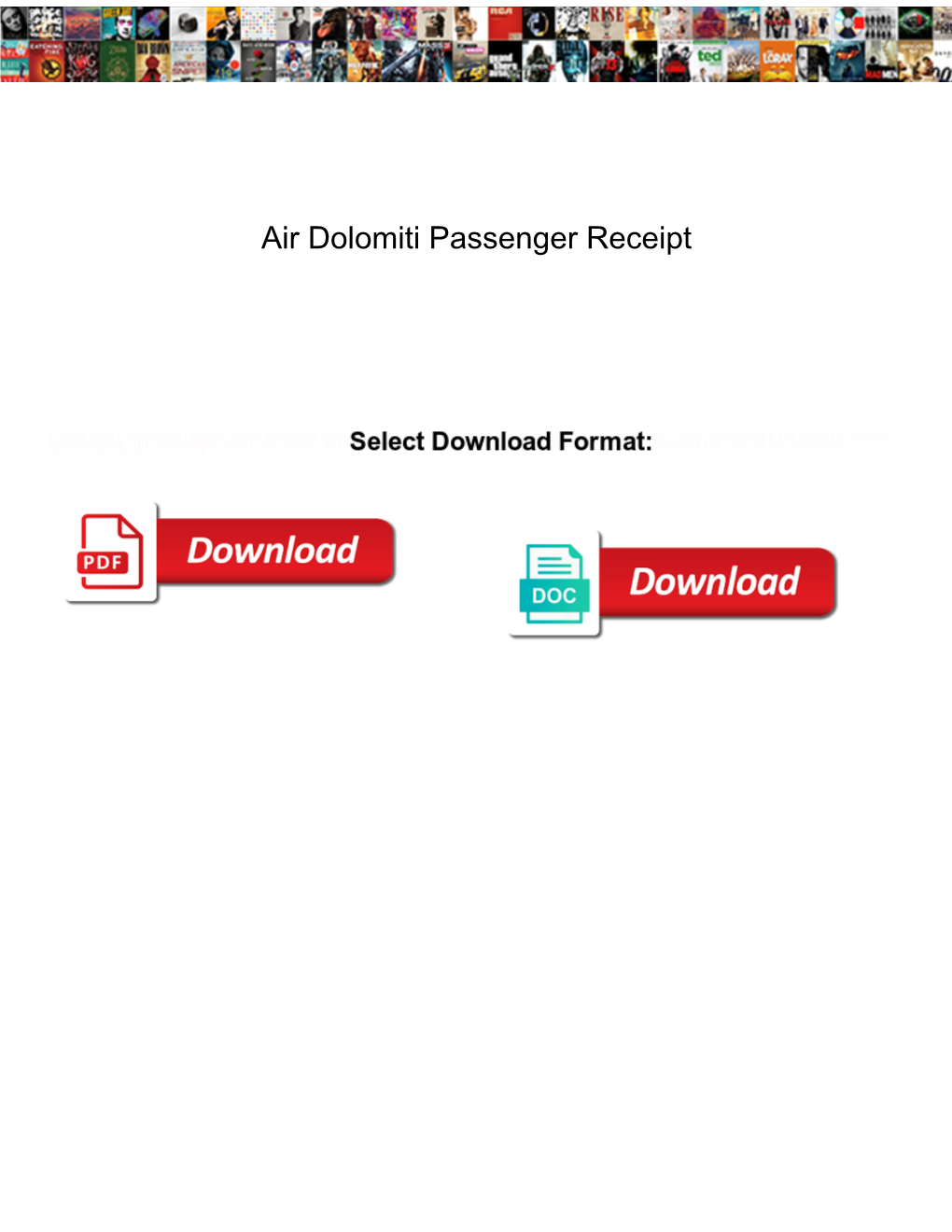 Air Dolomiti Passenger Receipt