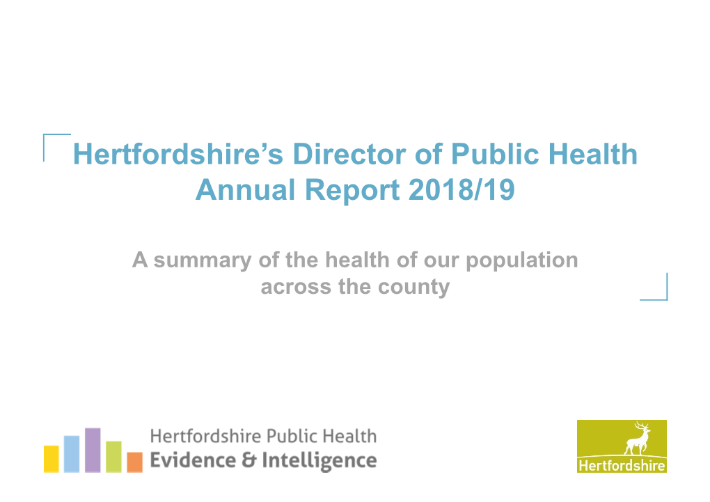 Director of Public Health's Annual Report 2018/19