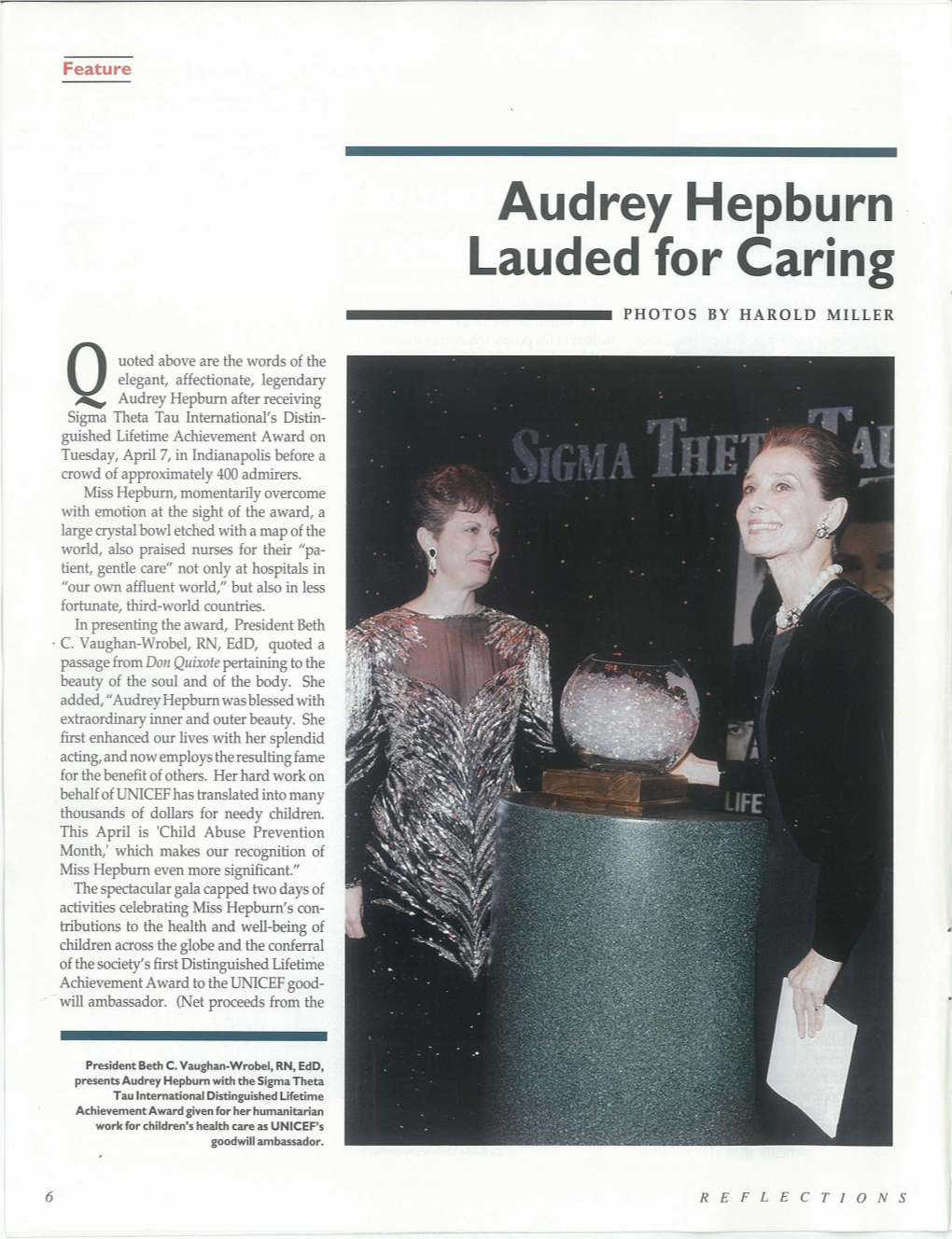 Audrey Hepburn Lauded for Caring