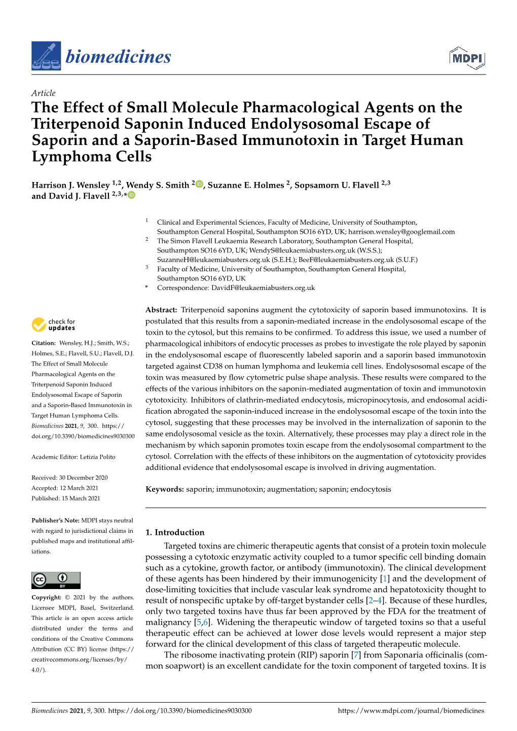 The Effect of Small Molecule Pharmacological Agents on The