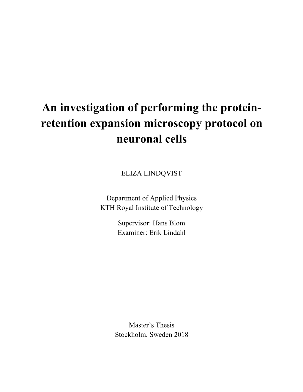 Expansion Microscopy Protocol on Neuronal Cells