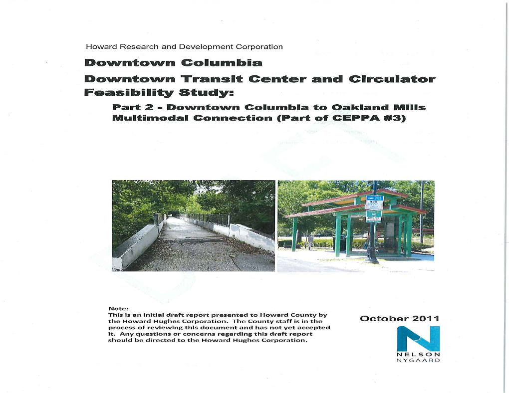 Feasibility Study: Part 2 - Downtown Columbia to Oakland Mills Multimodal Connection (Part of CEPPA #3)