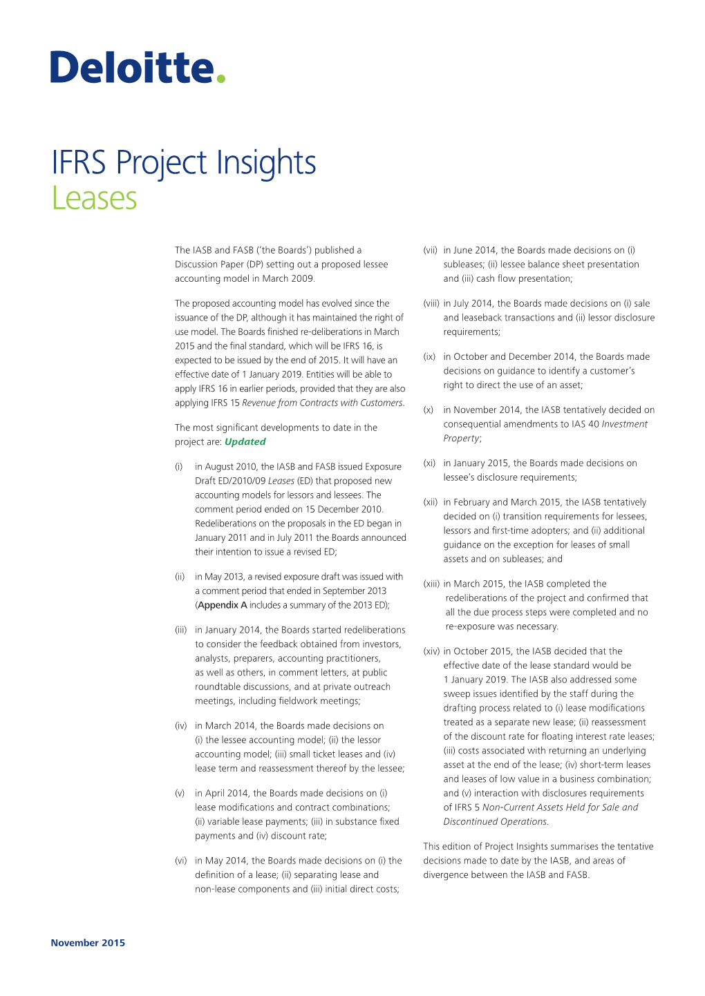 IFRS Project Insights Leases