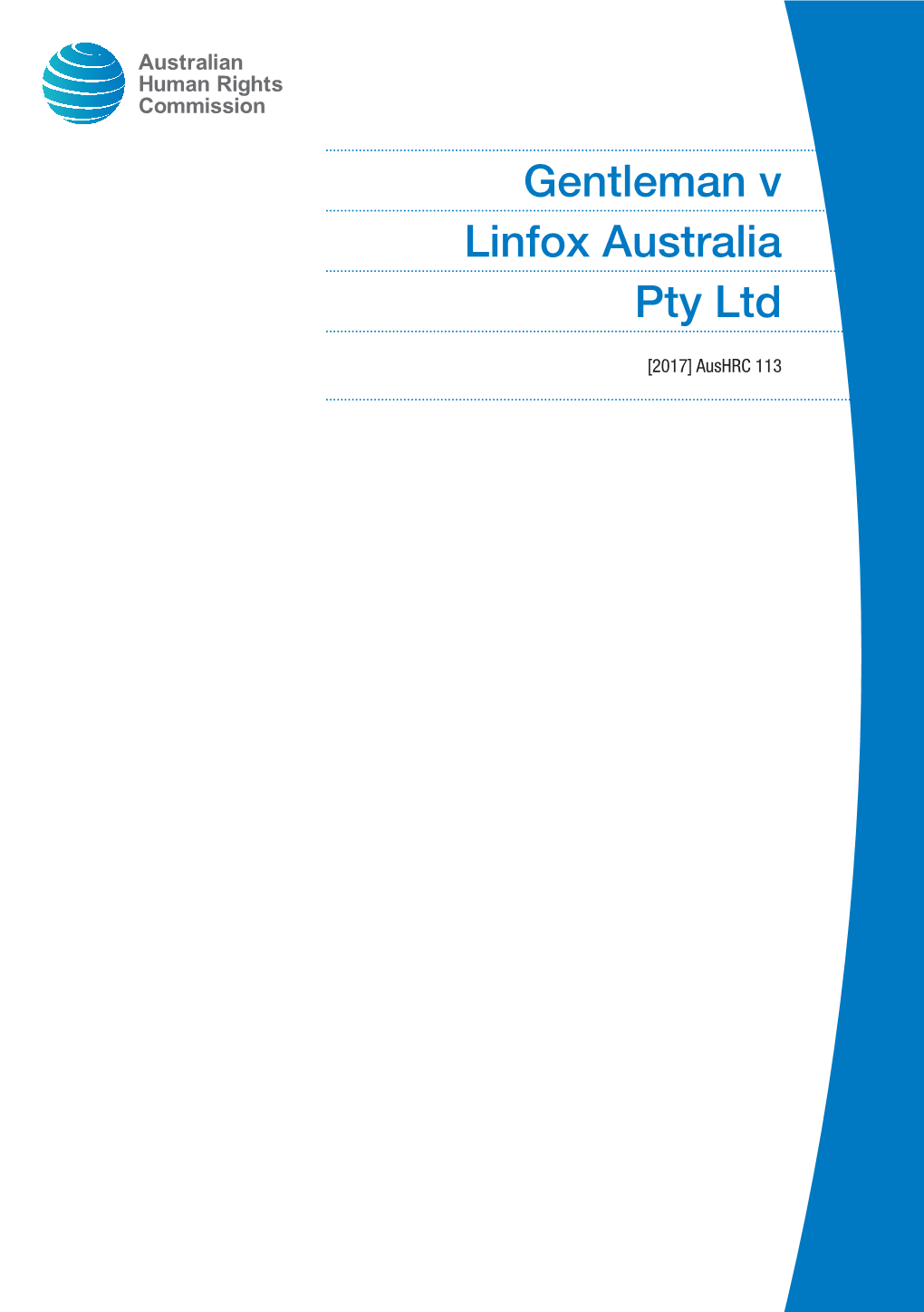 Gentleman V Linfox Australia Pty Ltd