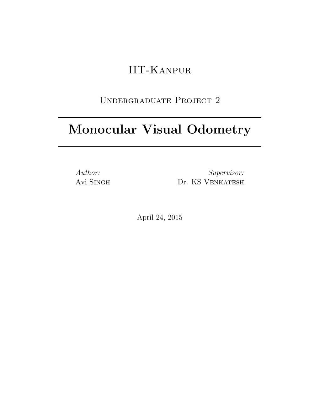 Monocular Visual Odometry