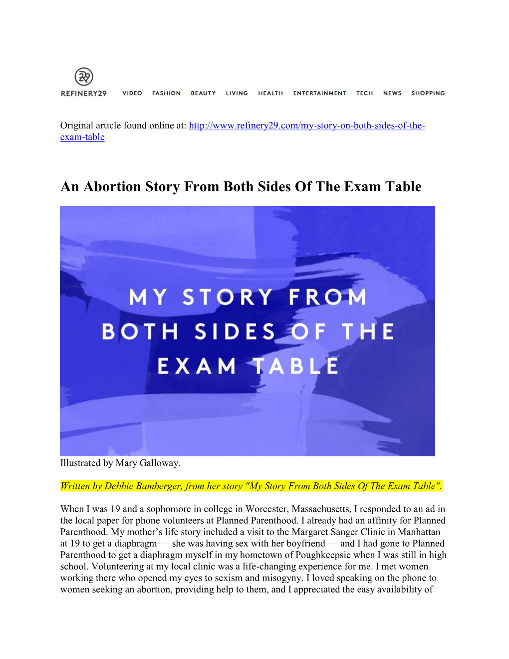 An Abortion Story from Both Sides of the Exam Table