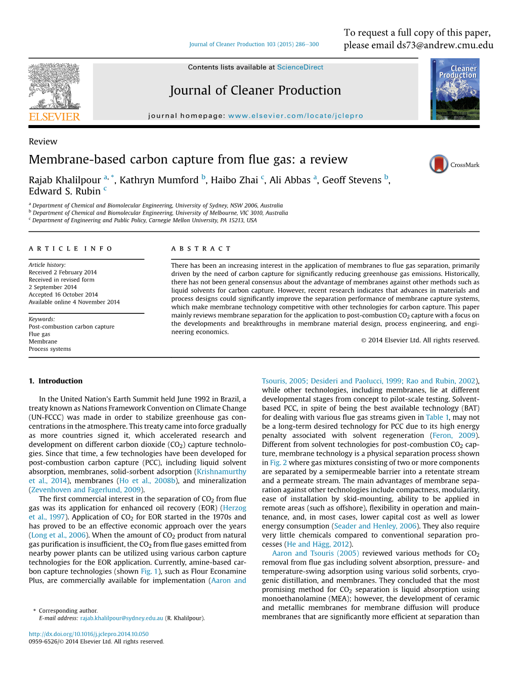 Membrane-Based Carbon Capture from Flue