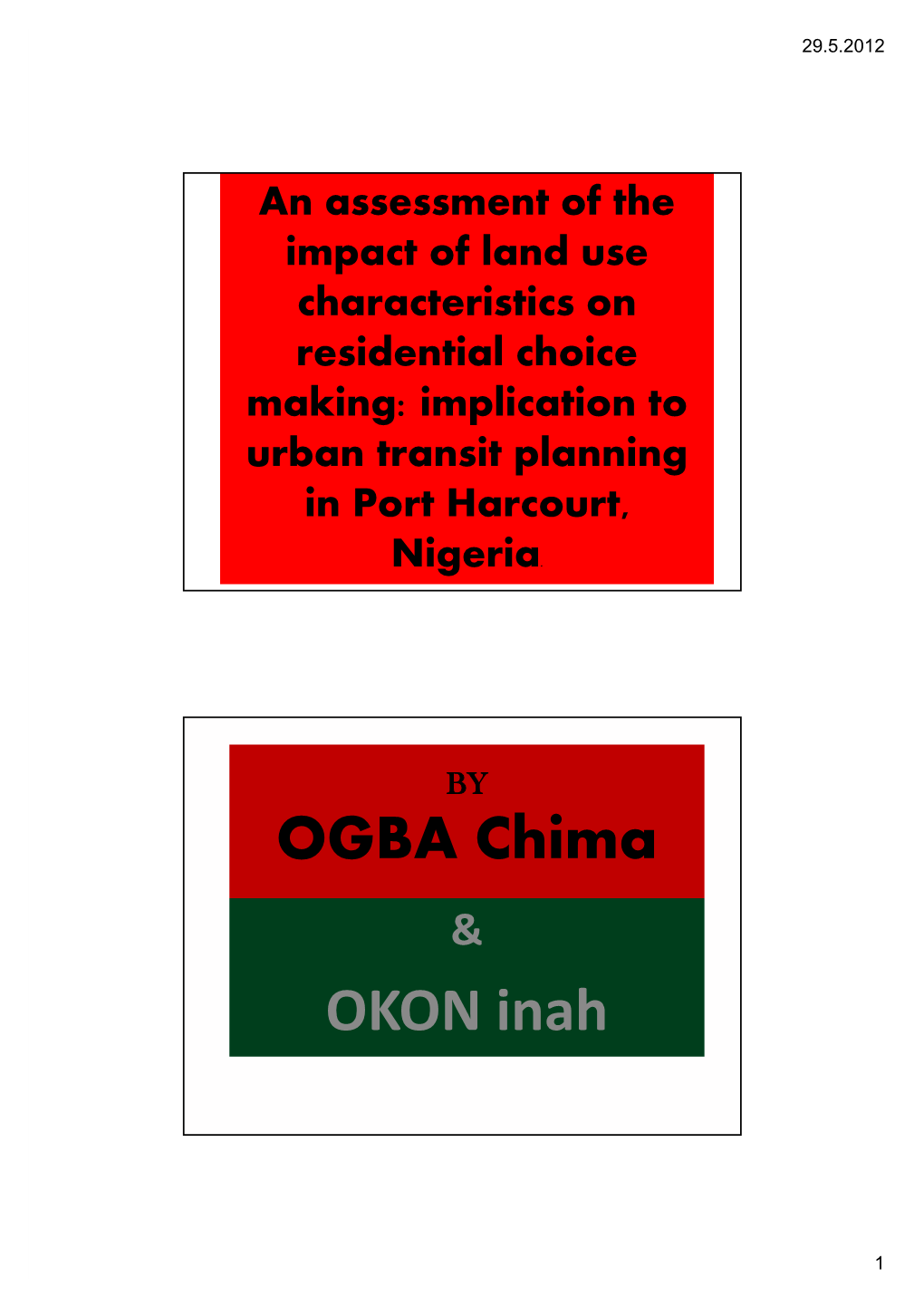 OGBA Chima OKON Inah