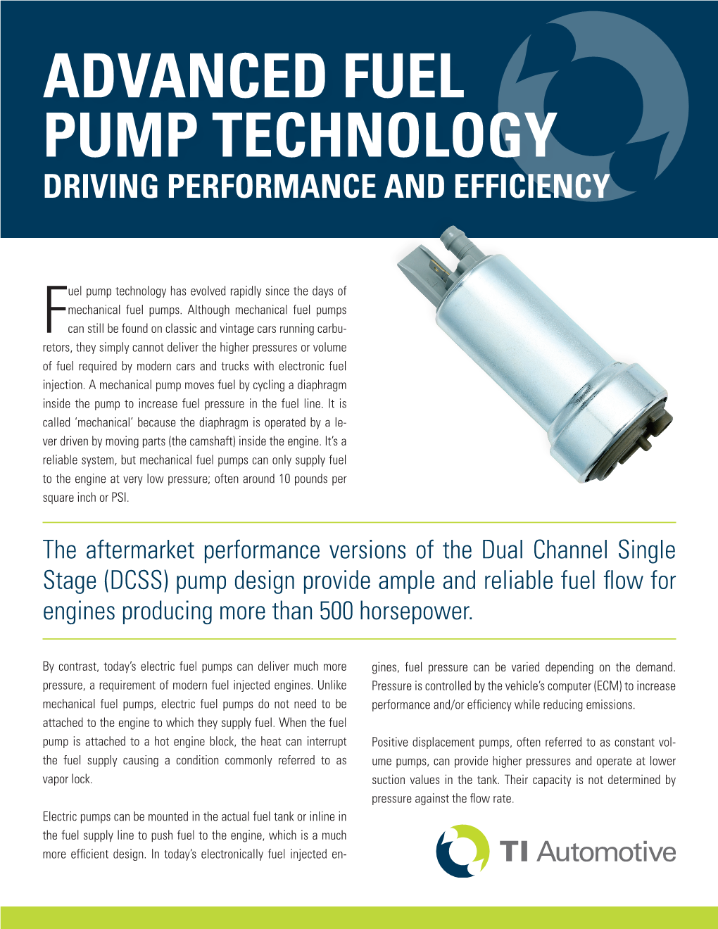 Advanced Fuel Pump Technology Driving Performance and Efficiency