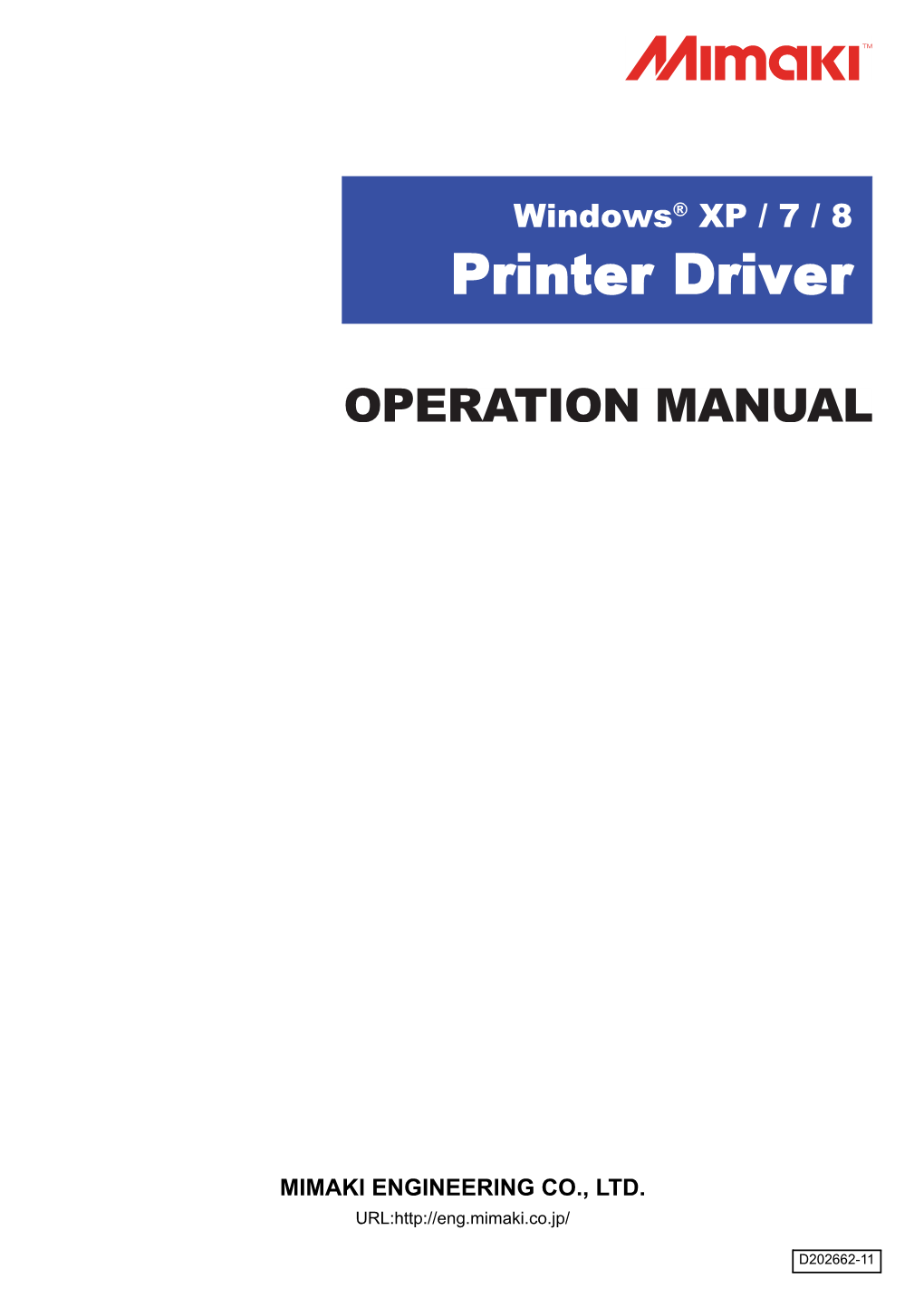 Printer Driver Manual