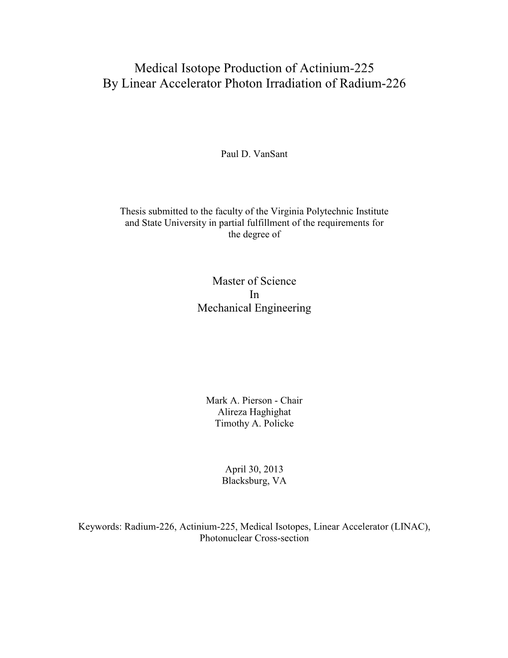 Medical Isotope Production of Actinium-225 by Linear Accelerator Photon Irradiation of Radium-226