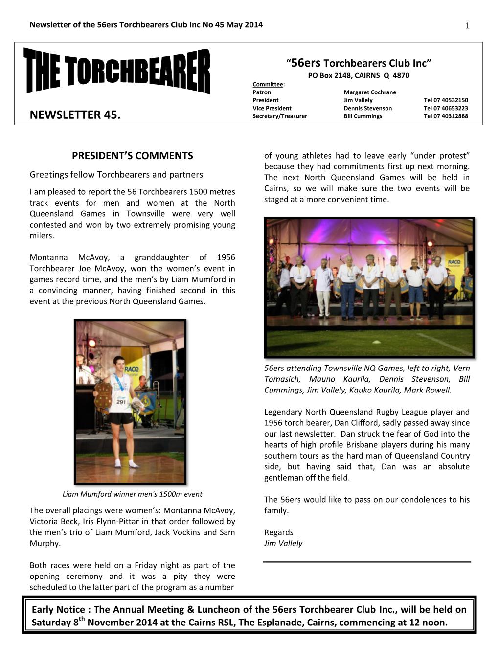 Newsletter 45 the Torchbearer May 2014 (.Pdf)