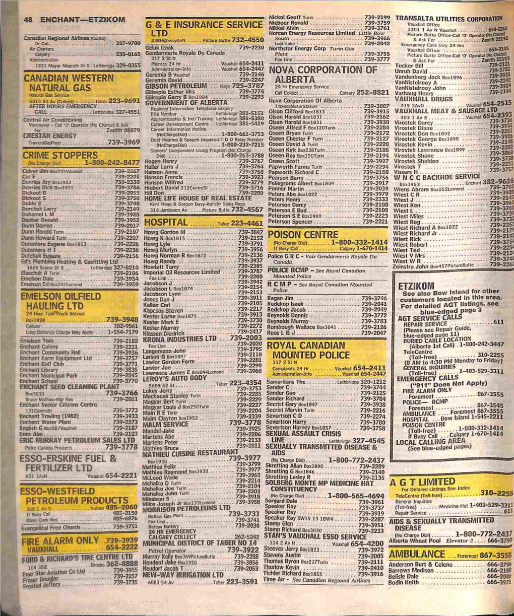 Lethbridge District 1994 Mar E to M