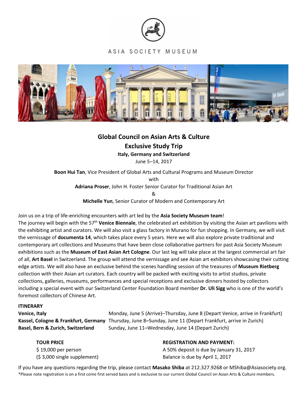 Global Council on Asian Arts & Culture Exclusive Study Trip