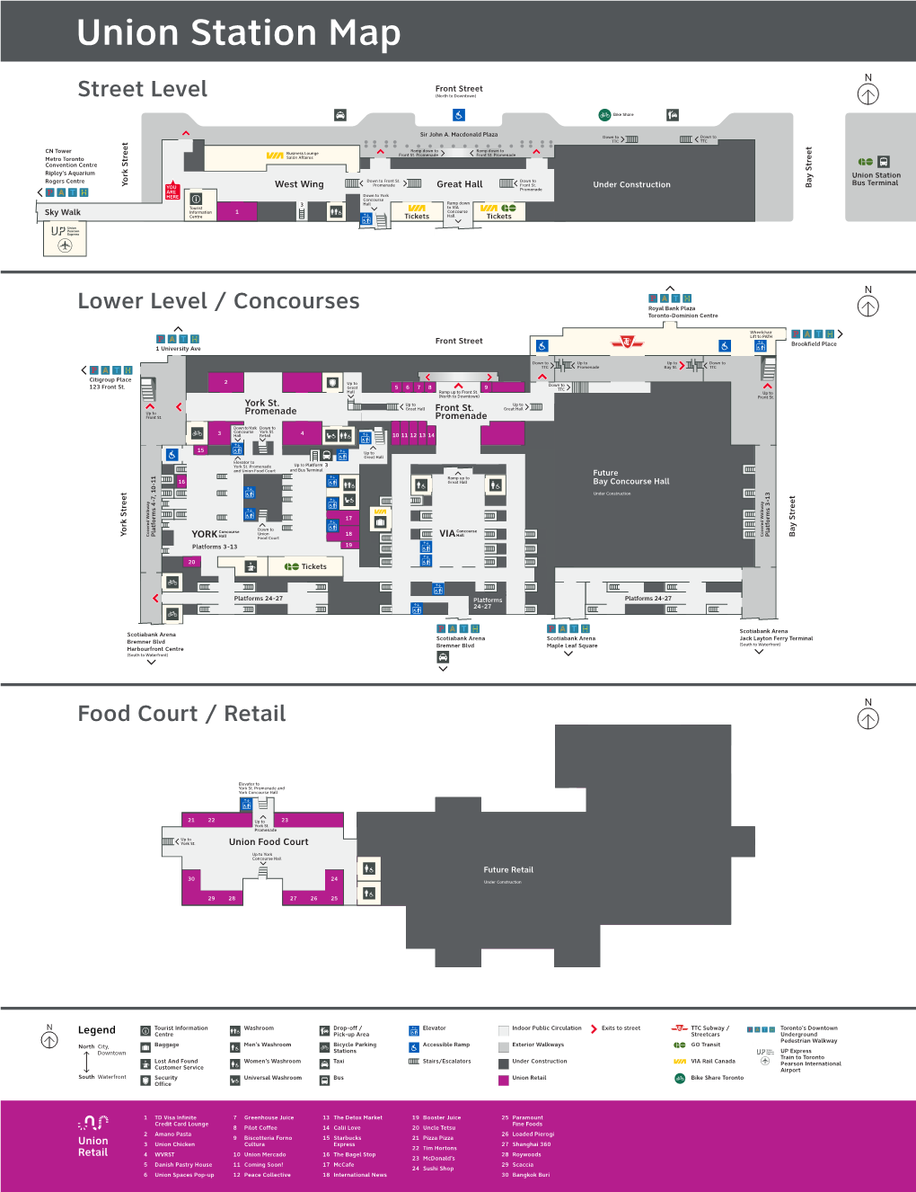 Lower Level / Concourses Food Court / Retail Street Level