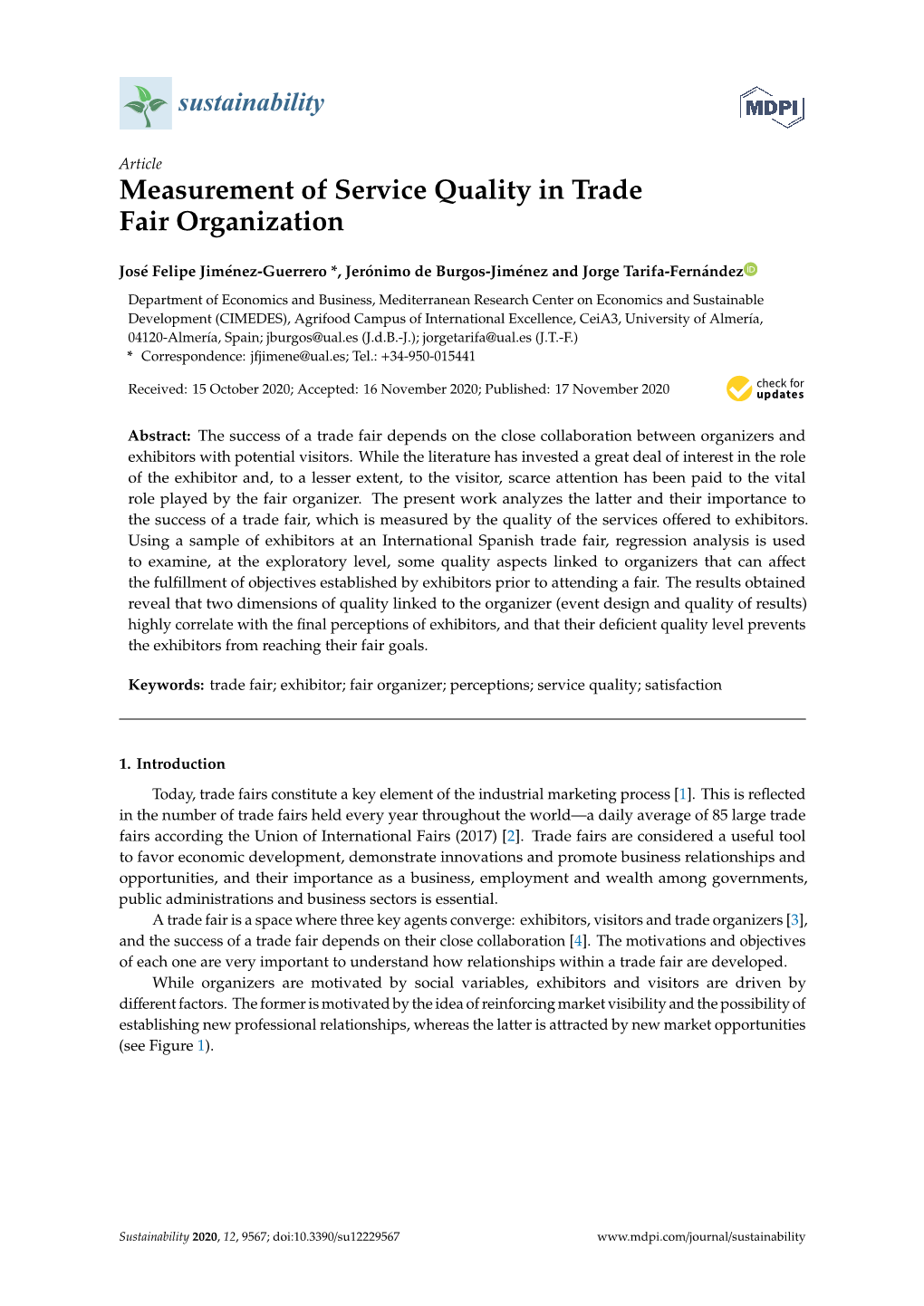 Measurement of Service Quality in Trade Fair Organization