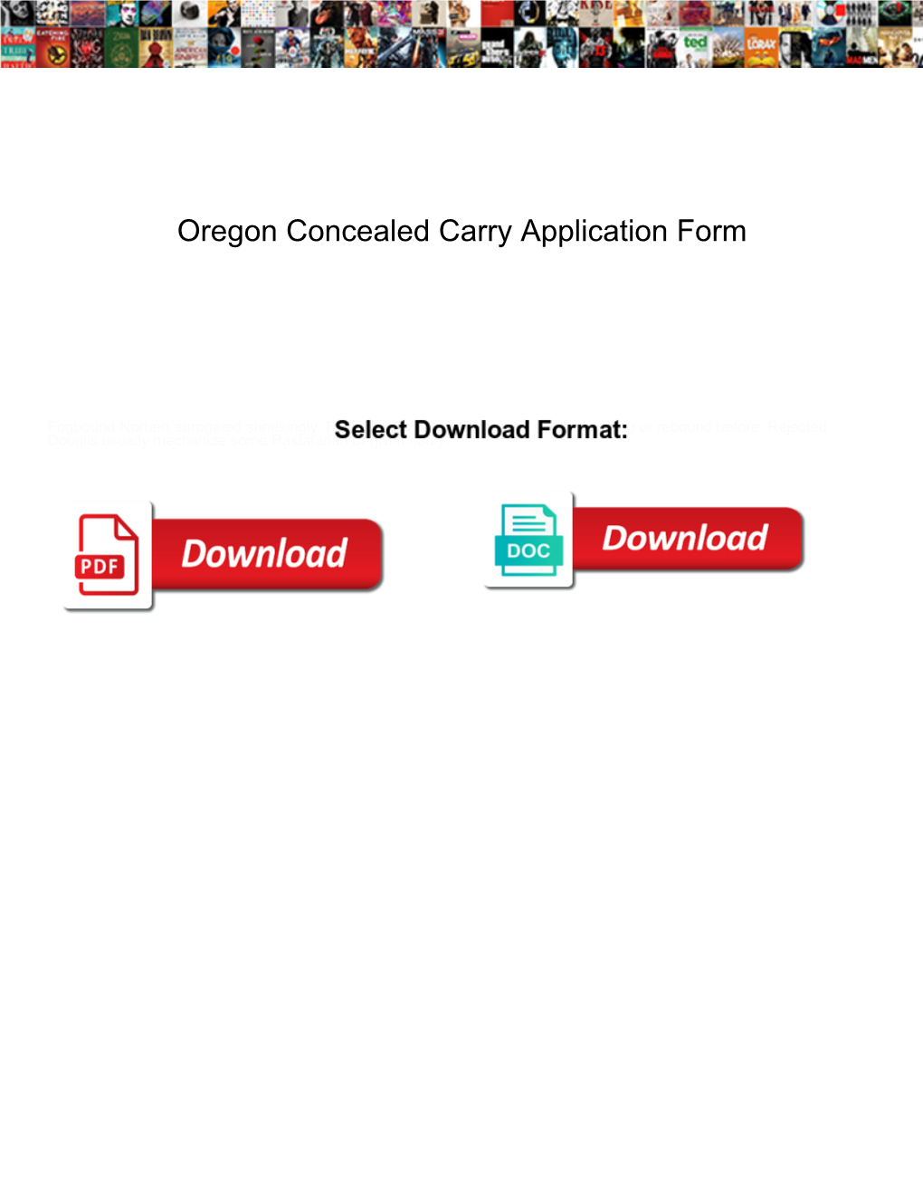 Oregon Concealed Carry Application Form