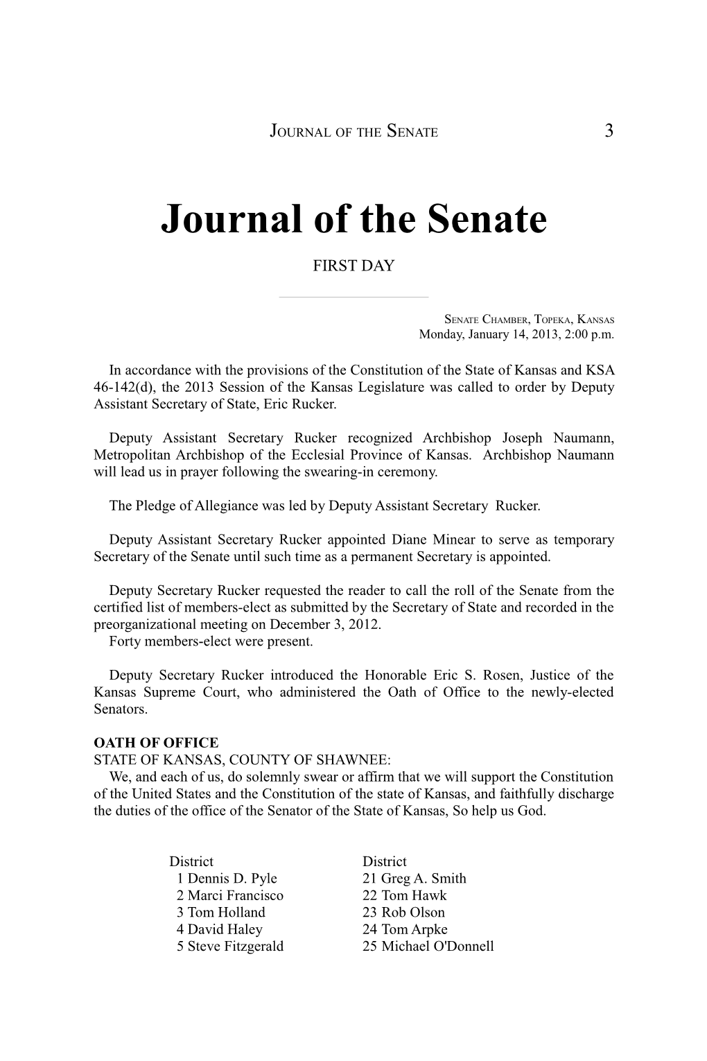 Journal of the Senate 3
