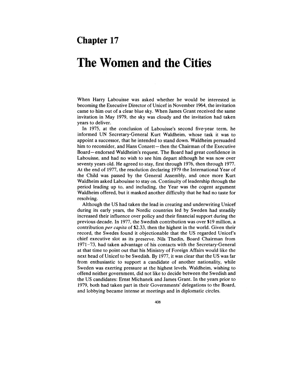 The Women and the Cities