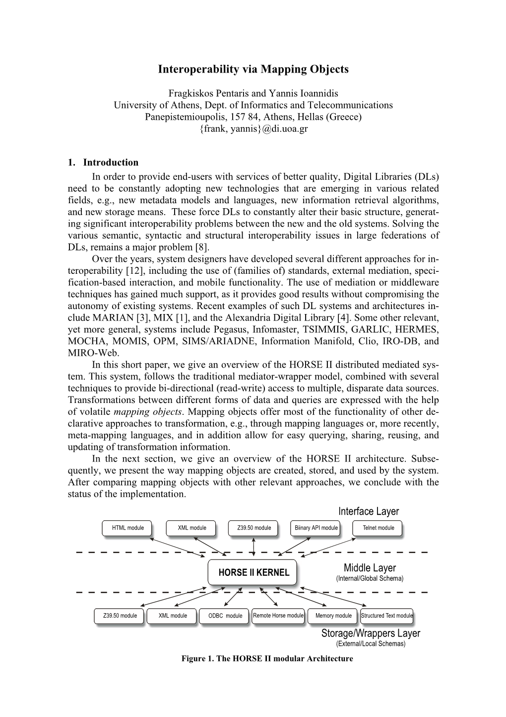 Interoperability Via Mapping Objects