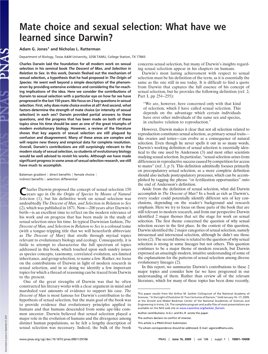 Mate Choice and Sexual Selection: What Have We Learned Since Darwin?