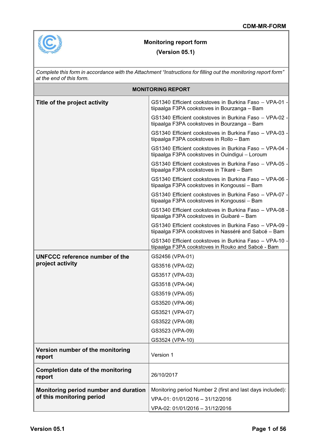 F-CDM-MR: Monitoring Report Form. Version 03.2