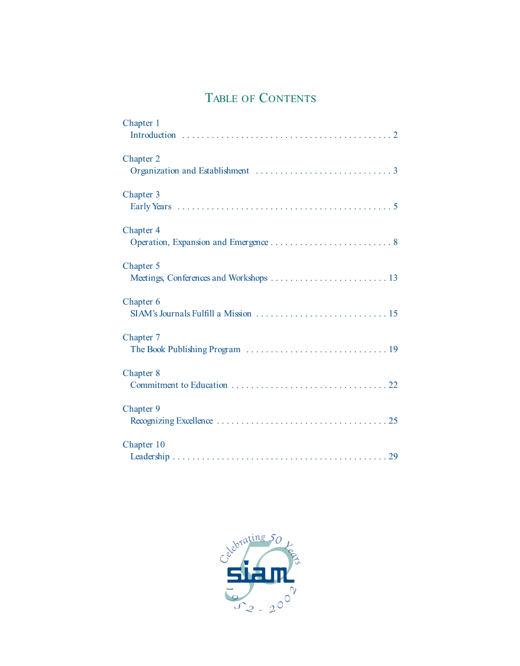 Table of Contents