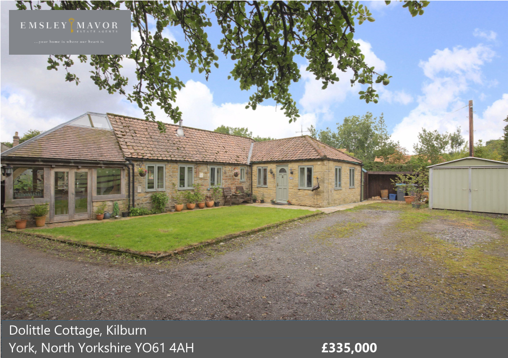 Dolittle Cottage, Kilburn York, North Yorkshire YO61 4AH £335,000