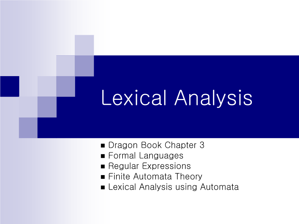 Lexical Analysis