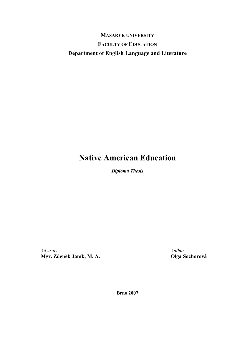 Native American Education