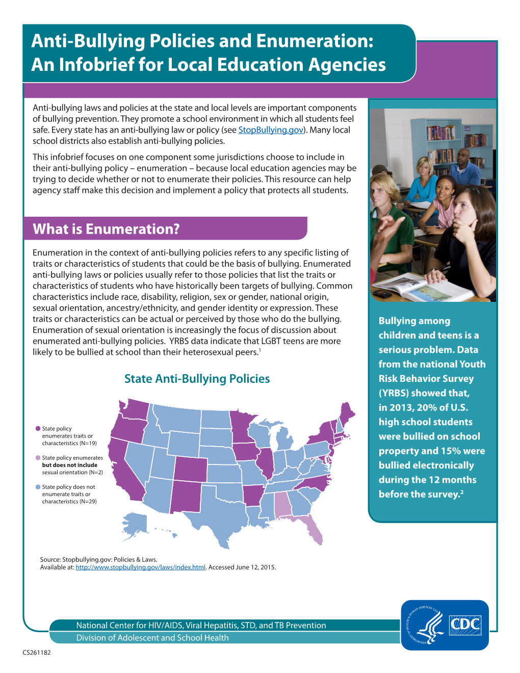 Anti-Bullying Policies and Enumeration: an Infobrief for Local Education Agencies