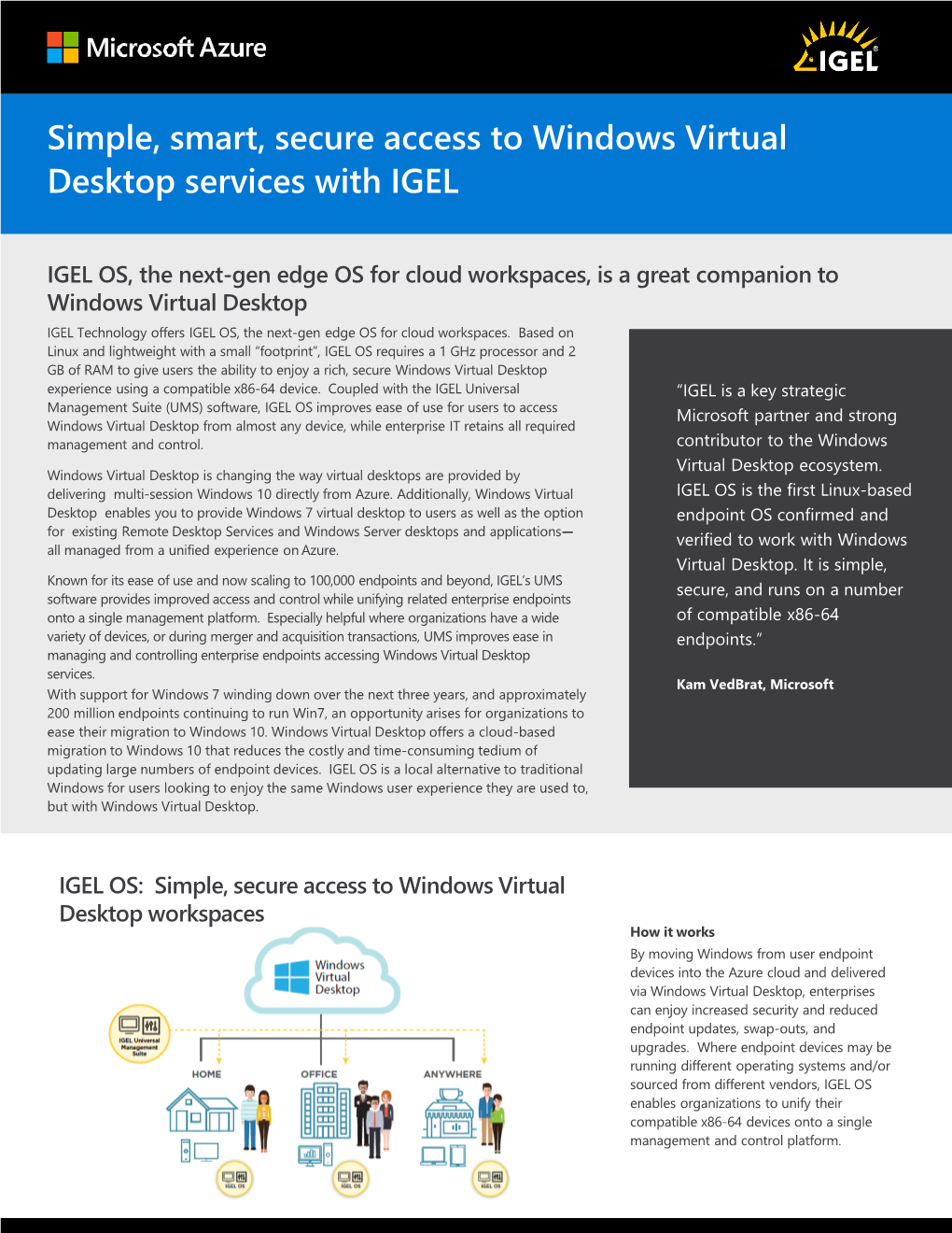 Simple, Smart, Secure Access to Windows Virtual Desktop Services with IGEL