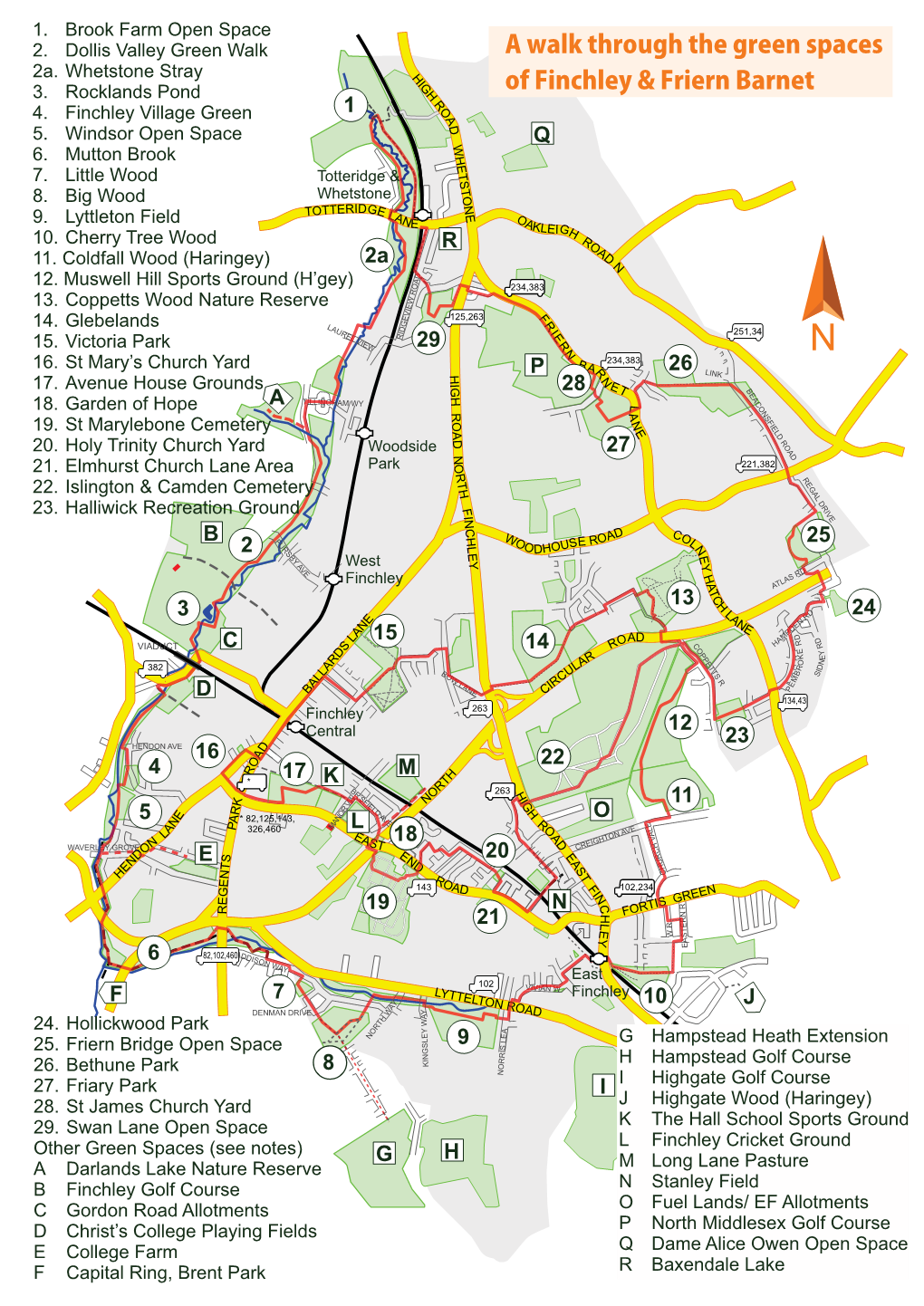 A Walk Through the Green Spaces of Finchley & Friern Barnet