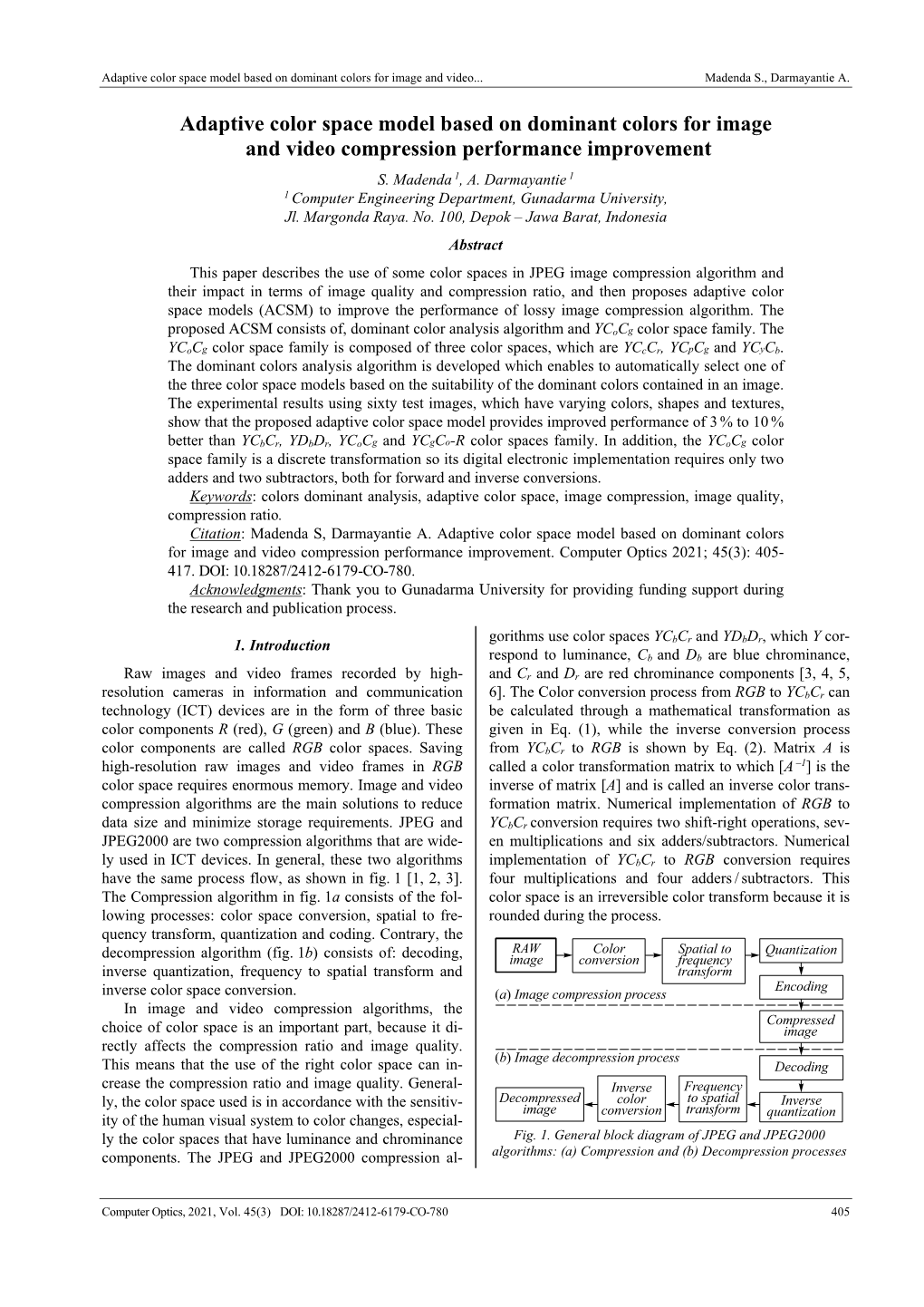 Adaptive Color Space Model Based on Dominant Colors for Image and Video